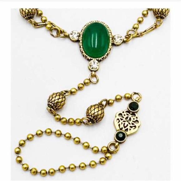 Alexander McQueen Green Hand Chain Bracelet - Picture 3 of 5